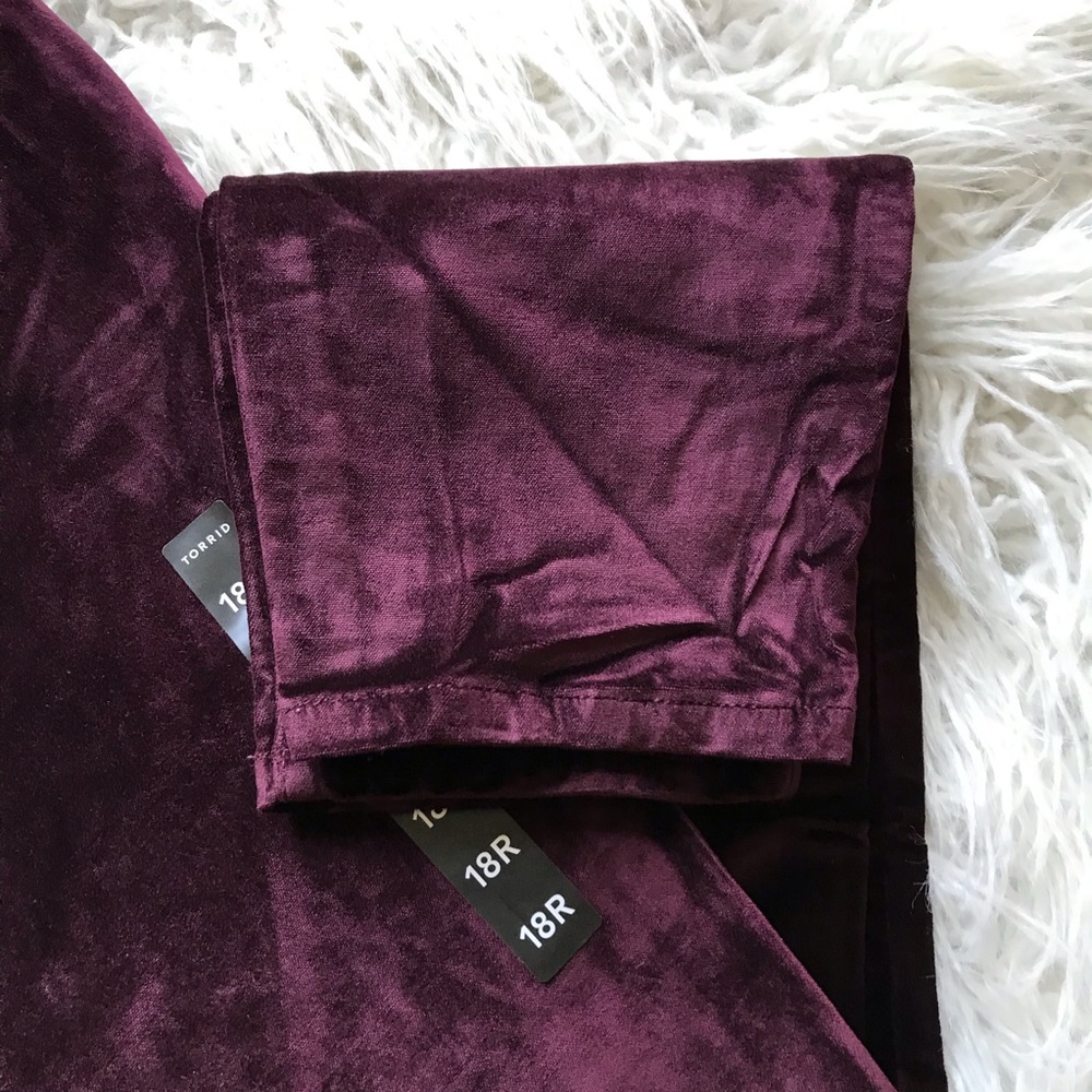 🆕TORRID‎ JEGGING - STRETCH VELVET BURGUNDY PURPLE - Picture 8 of 16